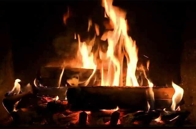 Bonfire in resort